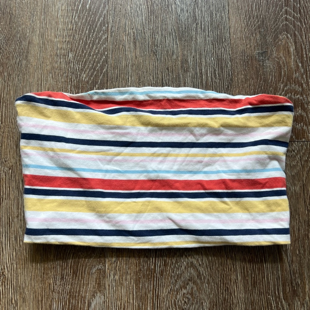 Striped Strapless Tube Top